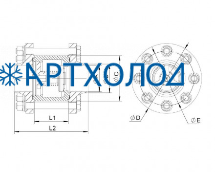 Обратный клапан фланцевый NRVD DN32 Dofun