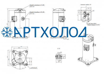 Компрессор спиральный RCZ74T4LB6CA (141R0121) Ридан