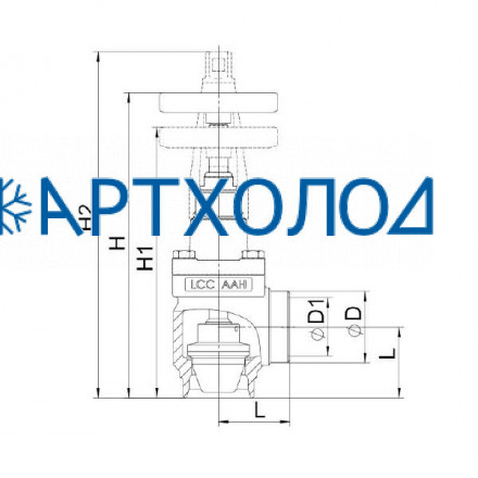 Ручной регулирующий клапан TVD-HA DN125 63 бар, угловой (комплектация с защитным алюминиевым колпачком) Dofun