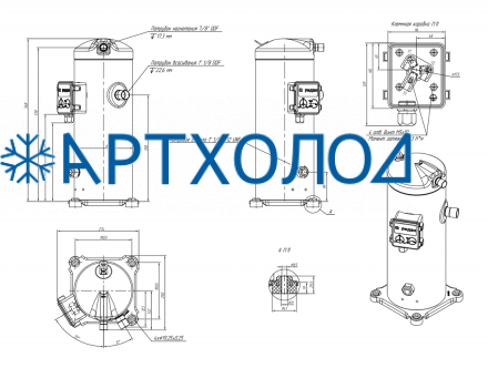 Компрессор спиральный RCZ142T4LB7CA (141R0431) Ридан Компрессор спиральный RCZ142T4LB7CA (141R0431) Ридан