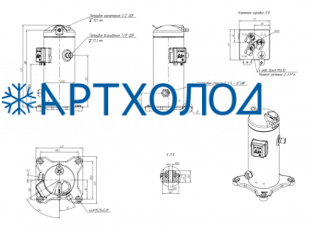 Компрессор спиральный RCM30E5LB7CA (141R8666) Ридан