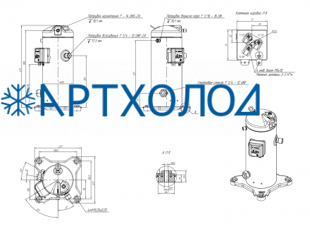 Компрессор спиральный RCL09E4LT9CA (141R9752) Ридан Компрессор спиральный RCL09E4LT9CA (141R9752) Ридан