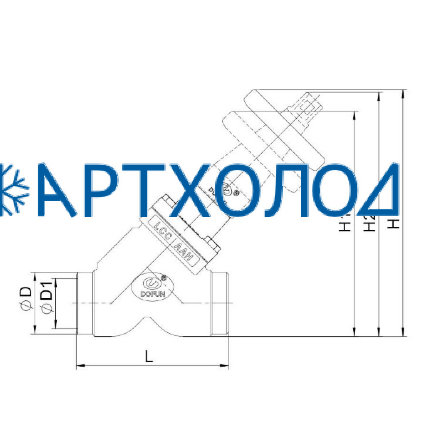 Обратно-запорный клапан SCV-HS DN80 63 бар, прямоточный (комплектация с маховиком)  Dofun