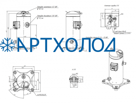 Компрессор спиральный RCM09E4LB7CA (141R8602) Ридан