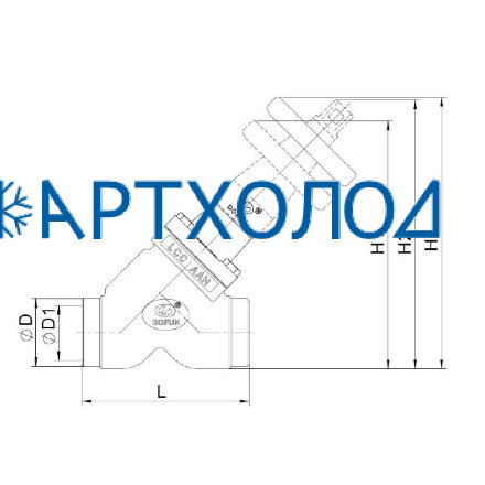 Запорный вентиль SVD-HS DN10 63 бар, прямоточный (комплектация с защитным алюминиевым колпачком) Dofun