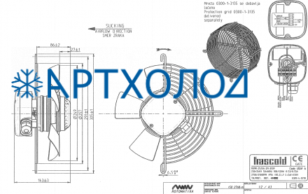 Вентилятор охлаждения головок компрессора SZ-FM1 для A, B, D, 230 V / 1 / 50-60 Hz Frascold Вентилятор охлаждения головок компрессора SZ-FM1 для A, B, D, 230 V / 1 / 50-60 Hz Frascold