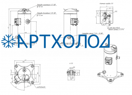 Компрессор спиральный RCM11E4LT7CA (141R8814) Ридан