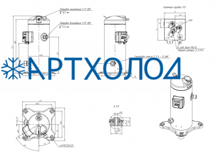 Компрессор спиральный RCM13E4LB7CA (141R8606) Ридан