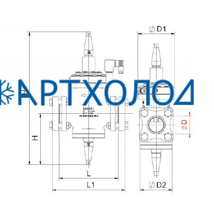 Сервоприводный клапан с пилотным управлением до себя IPRV-1C DN80 (соленоид на закрытие)  Dofun