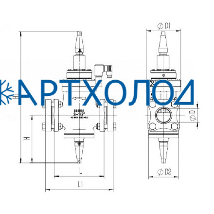 Сервоприводный клапан с пилотным управлением после себя OPRV-1N DN25 (соленоид на открытие) Dofun Сервоприводный клапан с пилотным управлением после себя OPRV-1N DN25 (соленоид на открытие) Dofun