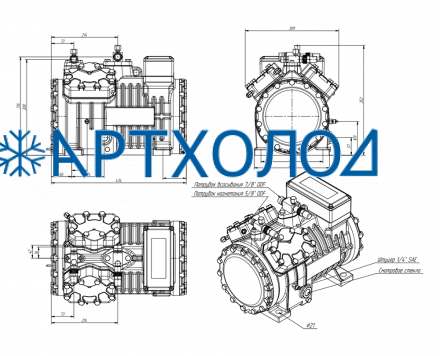 Компрессор поршневой R4C12E4K (HBP) Ридан