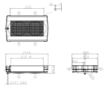 Потолочный двухпоточный воздухоохладитель FHD822E4 LU-VE Потолочный двухпоточный воздухоохладитель FHD822E4 LU-VE