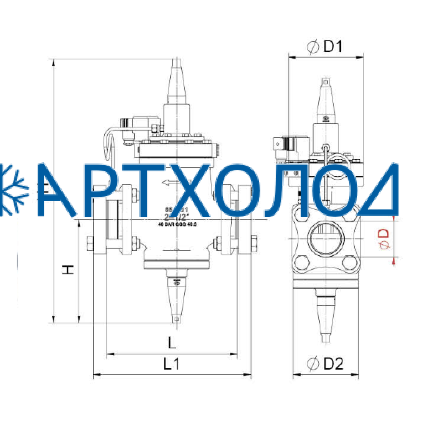 Дифференциальный сервоприводный клапан DPAV-1N DN40  (соленоид на открытие) Dofun