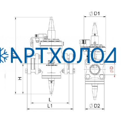 Дифференциальный сервоприводный клапан DPAV-1N DN50  (соленоид на открытие) Dofun