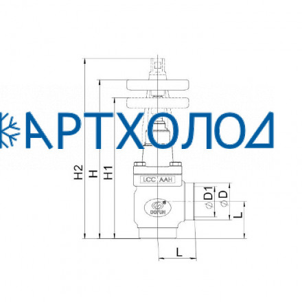 Запорный вентиль SVD-HA DN6 63 бар, угловой (комплектация с маховиком) Dofun