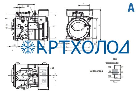 Компрессор A1.5-8Y (R-404A, R-507, R-134a, R-407C MBP) Frascold