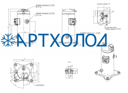 Компрессор спиральный RCM15E4LT7CA (141R8817) Ридан Компрессор спиральный RCM15E4LT7CA (141R8817) Ридан