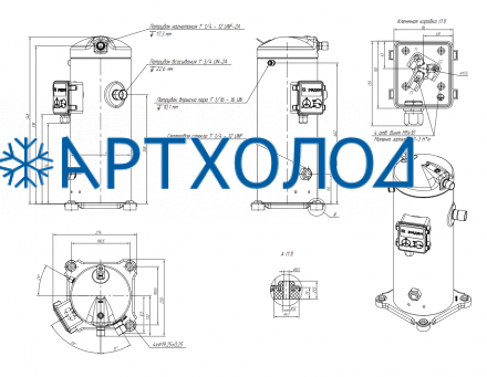 Компрессор спиральный RCL38E4LT9CA (141R9767) Ридан
