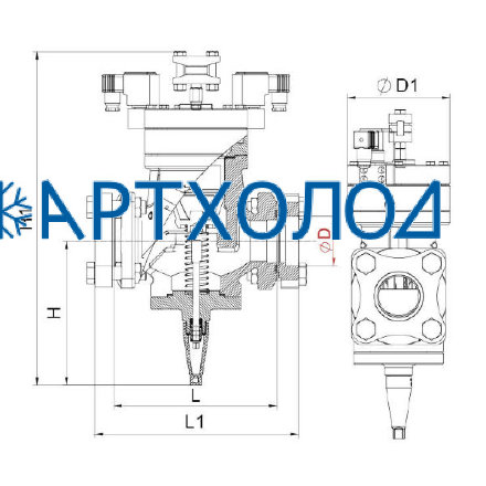 Двухступенчатый электромагнитный пневматический клапан (NO) DGPV-2N DN80  Dofun
