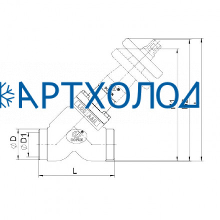 Запорный вентиль, материал нержавеющая сталь SSVD-S DN15 (прямоточный)  Dofun