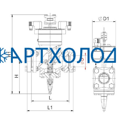 Двухступенчатый электромагнитный пневматический клапан (NO) DGPV-2C DN65 Dofun Двухступенчатый электромагнитный пневматический клапан (NO) DGPV-2C DN65 Dofun