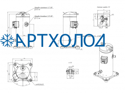Компрессор спиральный RCM45E4LT7CA (141R8830) Ридан